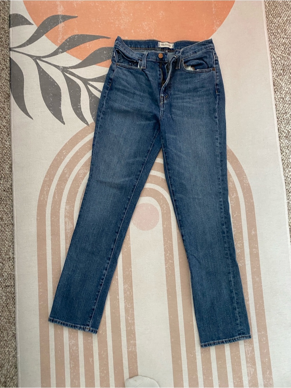 Madewell Straight Leg Jeans in Dark Blue Wash